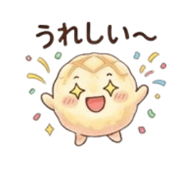 Soft and fluffy melon bread sticker