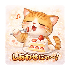 茶色にゃんこの日常スタンプ2