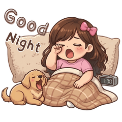 Chubby girl and the dog