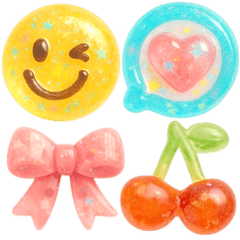 Cute, puffy decorative Sticker
