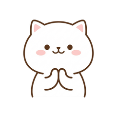 Caring White Cat Stickers