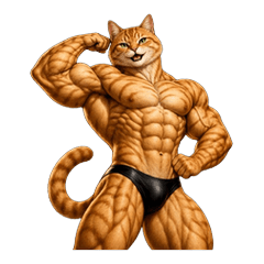 Buff Cat Stickers