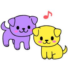 colorful pretty dog sticker