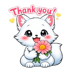 Luka the White Fox  Flower Emotions