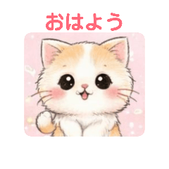 Fluffy cat's daily greetings