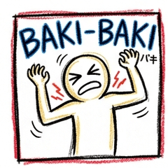 肩膀僵硬！噼里啪啦塗鴉貼圖