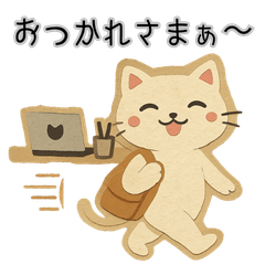Workaholic Cat Stickers02