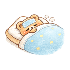 Sick and Recovery Bear Stickers