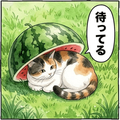 三毛貓與夏日美食：飯特攻美食實用貼圖