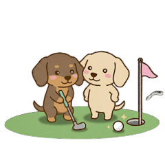Loosely Cute Dachshund Golf Stickers