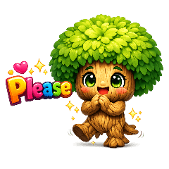 Cute Tree 3D Daily Sticker