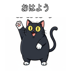 Funny BlackCat 40 AnimatedStyle Stickers