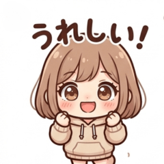 Cute Everyday Emotions Girl Stickers