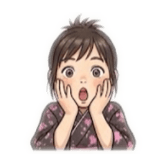 Daily sticker of a yukata girl