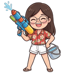 Straight_black hair (Songkran)