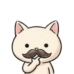 Sassy Mustache Cat: Cute & Blunt