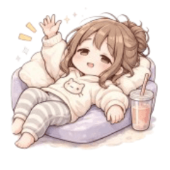 Lazy Girl: Easy "OK" Sticker Pack