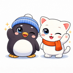 White Cat & Penguin Daily Stickers Vol.2