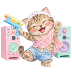 Cute Cat with Sabai : songkran (No text)
