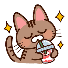 Cute cat stickers stripes