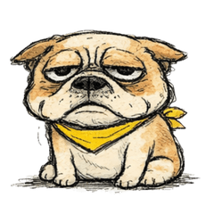 Super Lazy Bulldog Stickers