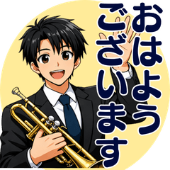 Polite Daily Trumpet Boy Stickers