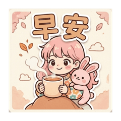 花花女孩與兔兔：元氣每一天