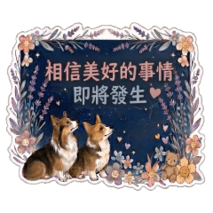 可愛柯基 星空下的療癒正能量