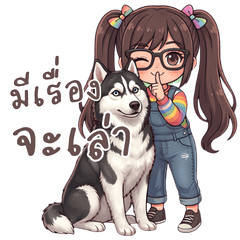 A girl glasses V3 (Siberian Husky)