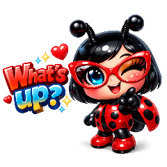 Cute Ladybug Chibi Girl Stickers