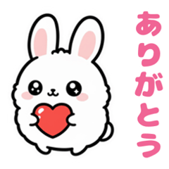 Fluffy White Rabbit Stickers (Yopi)