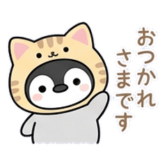 Gentle Penguin in a Cat Hoodie