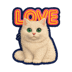Neon Love White Persian Cat