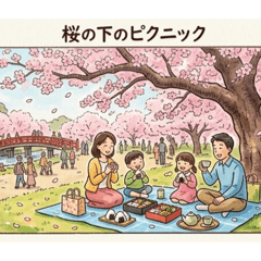 Various cherry blossom scenes in Japan