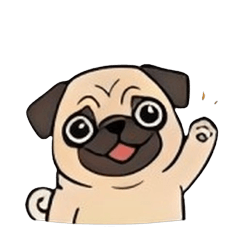 Cute Pug Expression Sticker
