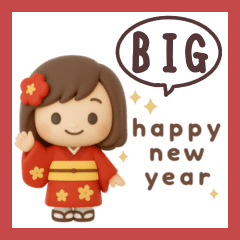 BIG 3D simple cute girl greeting #resale