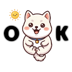 Cute White Shiba Inu -Everyday Greetings