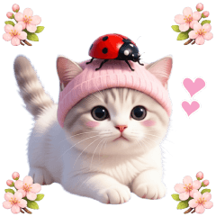 cute cat spring sticker by keimaru