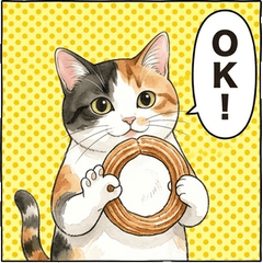 三毛貓×吉拿棒！美味美食大人系貼圖