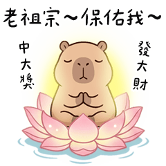 cute happy Capybara BABA sticker