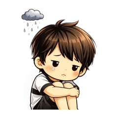 Cute boy introvert man No 1