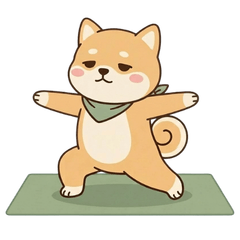 Sleepy Yoga Shiba: Daily Stickers