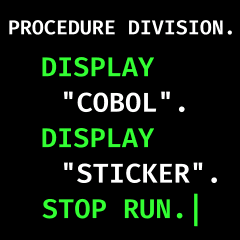 [ดุ๊กดิ๊ก] สติกเกอร์เขียนโปรแกรม COBOL