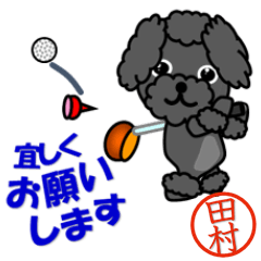 Poodle called Tamura which plays golf