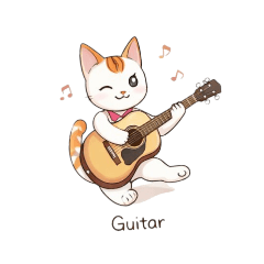 Orange cat playing a musical instrument