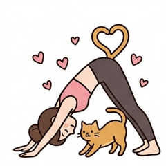 瑜珈女孩與貓：愛與吸引力法則