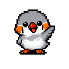 Cute Zebra Finch Pixel Stickers