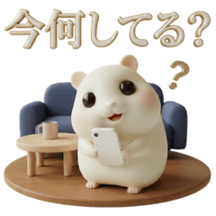 [3D] Shiro Mochi Hamster: Daily Stickers
