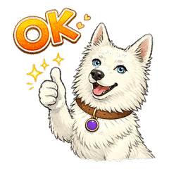 The Blue-Eyed White Dog Stickers