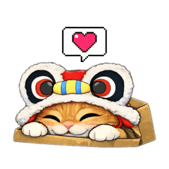 戴了獅子頭套的貓咪_